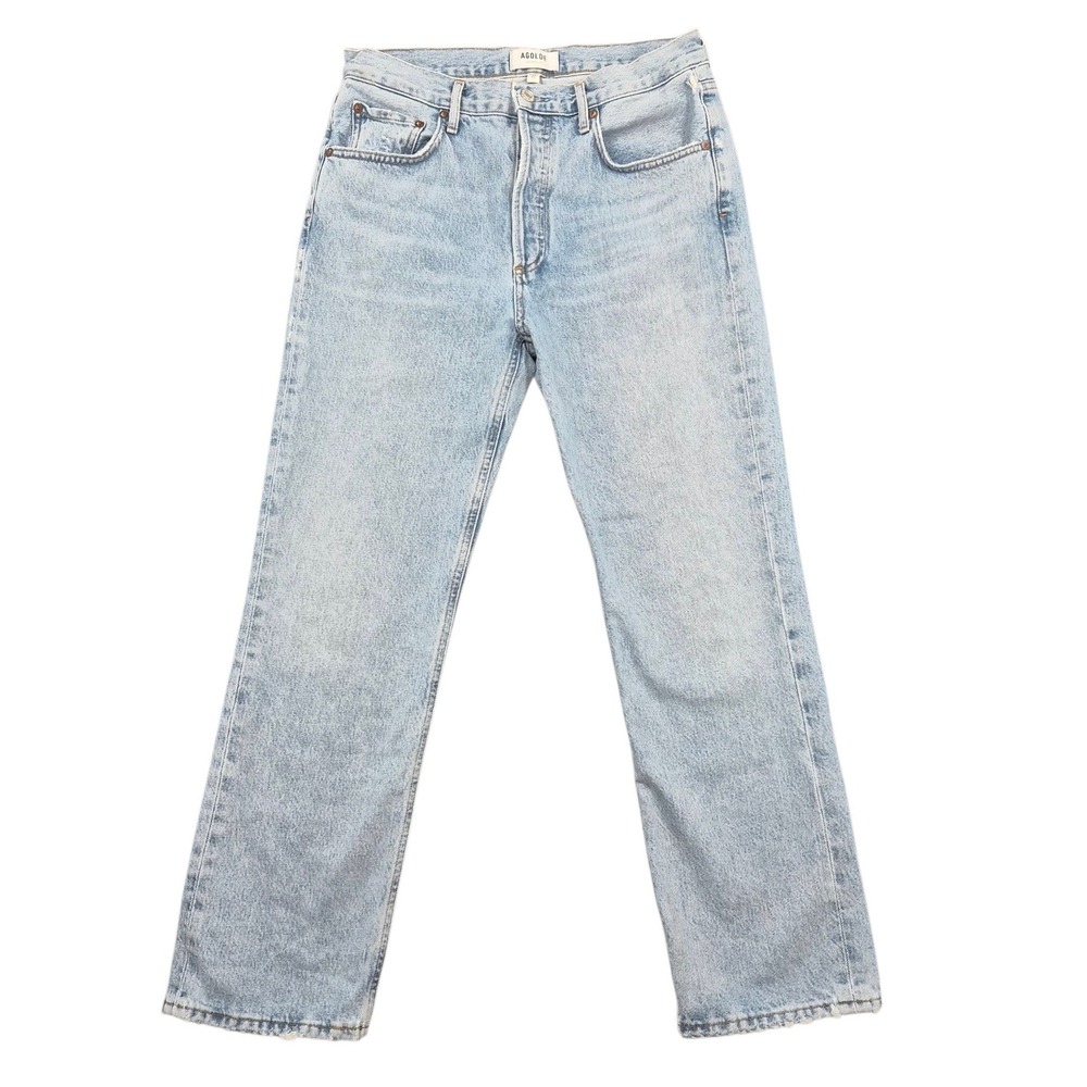 AGOLDE Ripley High Rise Straight Leg Jeans Light Wash Blue Size 27 A141-1141